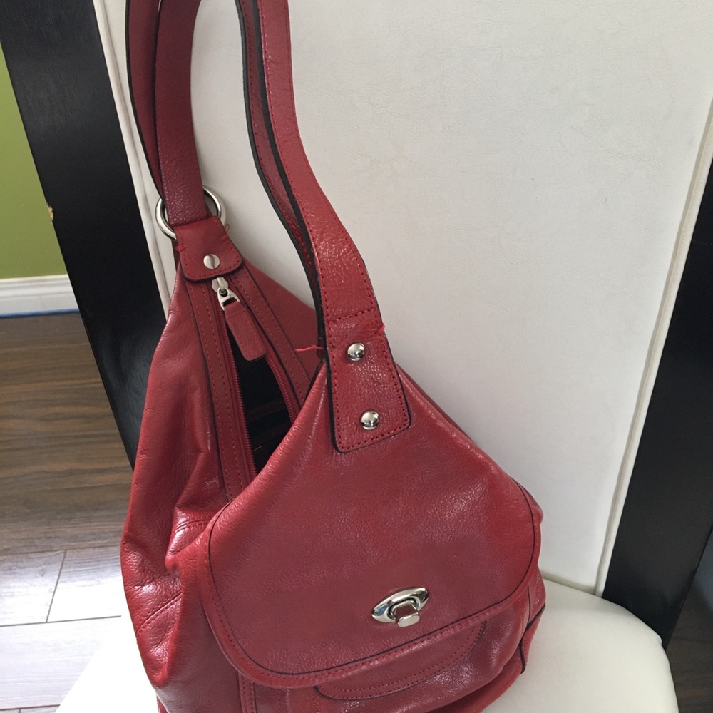 DANIER LEATHER RED BACKPACK
